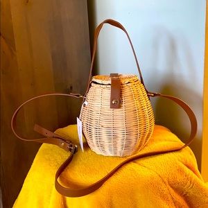 Straw Studios Brown and Straw Bag